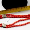 collana in vetro imitazione corallo con 3 argenti indiani
